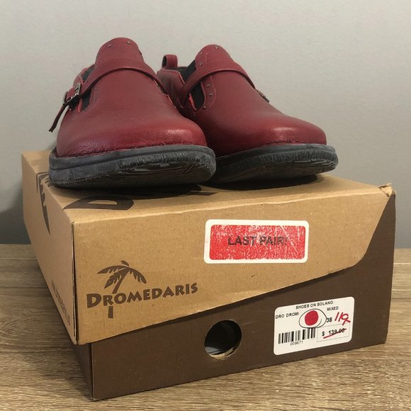 Dromedaris Womens Size 38 Red Leather Portugal Comfort Shoes Slip On Loafers - Picture 12 of 16